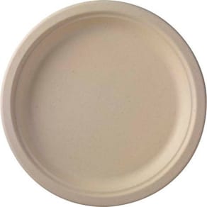 Frokosttallerken biobaseret bagasse Ø22 cm, brun, 50 stk