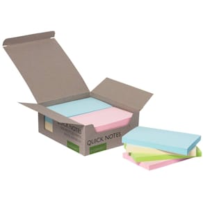 Haftnotizblock Q-CONNECT, 12 St., Recycling, pastell