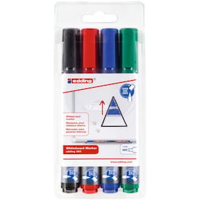 Whiteboardpenna EDDING 363, torksäker, sned, 4 färger/fp