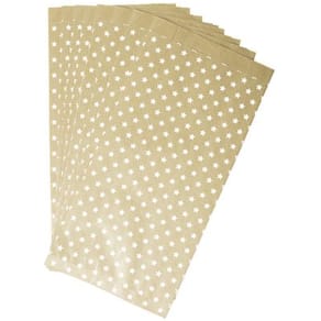 Papirpose 15x31x6cm kraft m/stjerne (50)