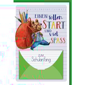 Schulanfangskarte Braun+ Company, Geldschein