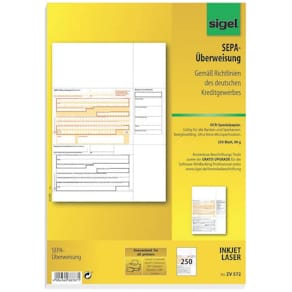 SEPA-Überweisungsformular Sigel PC-Formular
