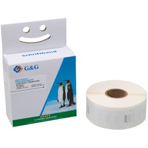 Etiketten G&G, 25 x 54, kompatibel mit 11352, schwarz auf weiß
