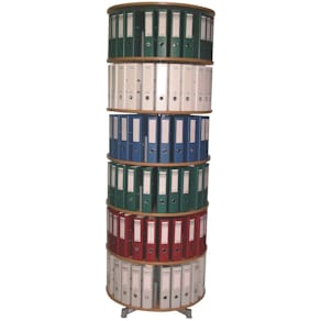 Ordnerdrehsäule REEF, 6 Etagen, buche