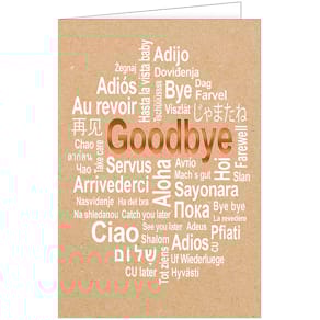 Abschiedskarte Noname, geprägt, bunt, 11,5 x 17,0 cm, inkl. Umsch