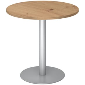 Besprechungstisch HAMMERBACHER STF08, rund, Asteiche/Silber