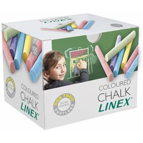 Tavlekridt LINEX farvet til kridttavle, 100 stk