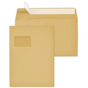 Versandtasche MAILMEDIA Haftklebend C4 mit Fenster, braun, 110 g