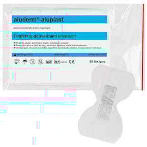Fingerkuppenverband aluderm+silber aluplast, elastisch, einzeln, 