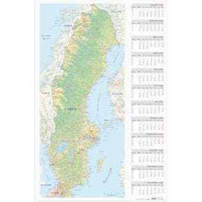 Burde Väggblad Sverigekarta 2027