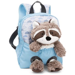 Kinderrucksack NICI Waschbär, hellblau, 25 cm Plüschtier