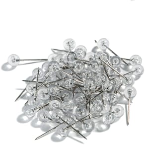 Pinnnadeln Sigel, 200 Stück, transparent