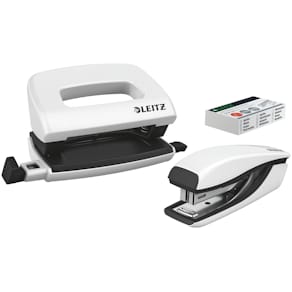 Locher- und Heftgerät-Set Leitz NeXXt WOW, perlweiß