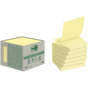 Haftnotizblock Post-it Recycling Z-Notes, 76 x 76 mm, gelb, 6 x  