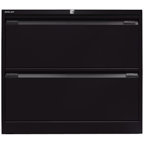 Hängeregistraturschrank Bisley, 2 Schubladen, schwarz