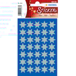 Schmucketikett HERMA Stern, 16 mm, silber, 105 Stück