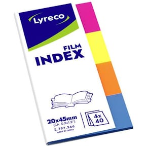 Indexfilm LYRECO 20x45mm 4 färg 160/fp
