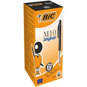 Bläckkulpenna BIC Clic M10 Fine Svart, 0,7mm, dokumentäkta, 50st