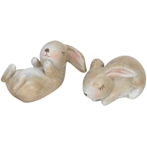 Dekofigur Osterhase Polyresin, braun, sortiert