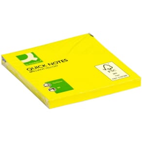 Haftnotizblock Q-CONNECT KF10514, neon gelb, 76 x 76 mm, 80 Blatt