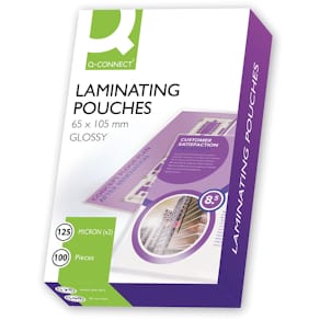 Lamineerhoes Q-CONNECT, 2x 125 micron, 65x105mm, 100 stuks