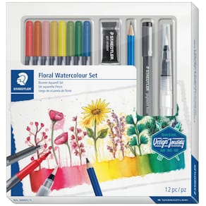 Schreibset STAEDTLER Mixed Set, 12-tlg., Blumen Aquarell