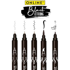 Tuschestift-Etui Online, 5 St., schwarz