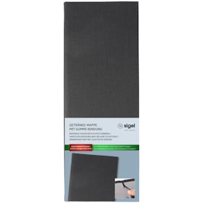 Getränkemappe Sigel, anthrazit, 1/2 A4, inkl. 2 Doppel-Transpare