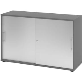 Schiebetürenschrank Hammerbacher, graphit/silber, 120x40x74,8 cm