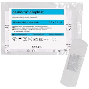 Pflasterstrips aluderm+silber aluplast, 10 Stück