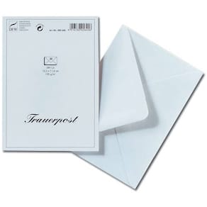 Trauerhülle DFW Trauerpost, C6, weiß, gefüttert, 20 Stück