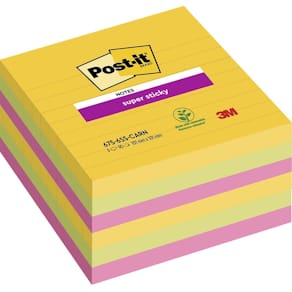 Notes Post-it Super Sticky, 101x101 mm, ass., 12 blokke
