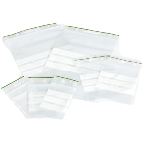 Blixtlåspåse 80x120 mm skrivfält 100-pack