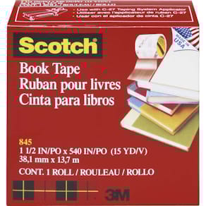 Bogreparationstape 3M 845 transparent 38 mm x 14 m, 24 ruller