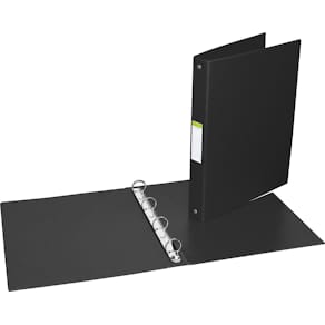 Ringmap Aurora, A4, 4 ringen 25 mm, PVC, zwart