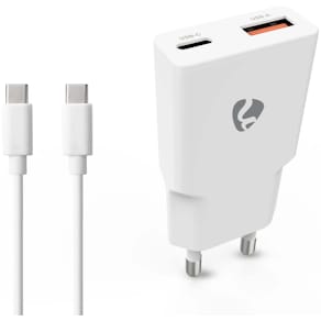 Laddare vägg NEDIS GaN 2xUSB-A/C 1m vit