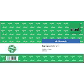 Kurzbrief Sigel, A4 quer, 100 Blatt