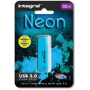 USB-stick Integral Neon, 3.0, 32 GB, blauw