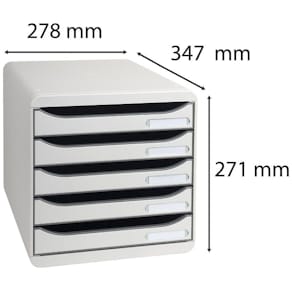 Blankettbox EXACOMPTA BIGBOX 5 lådor grå
