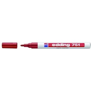 Paintmarker edding 751 permanent rød, 1–2 mm rund, 10 stk