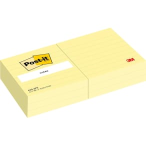 Haftnotizblock Post-it XL-Notes, liniert, 76 x 76 mm, gelb, 6 Blö