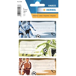 Buchetikett HERMA Fußball, 76 x 34 mm, 9 Stück, sortiert