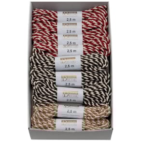 Zierkordel GOLDINA, sortiert, 3 mm x 2,5 m, 3 Farben
