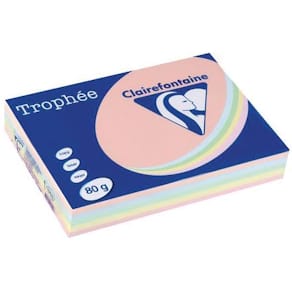 Gekleurd papier Clairefontaine Trophée, A4, 80 g, 5 x 100 vel
