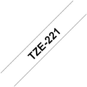Märkband Brother TZe221, svart/vit, 9mm