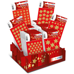 Herma stickers Decor julestjerner guld display (60)