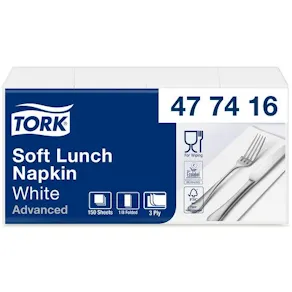 Servett TORK 1/8-vikt 3-lag vit 150/fp