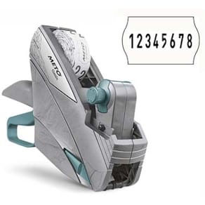 Prismærkepistol Meto Classic S, 8 tegn, 26x16 mm, grå