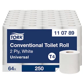 Toilettenpapier Tork, 2-lagig, 64 Rollen, weiß