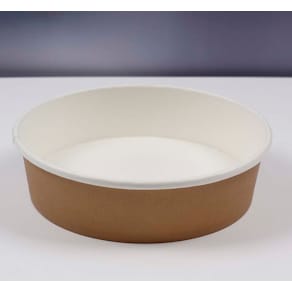 Salatskål kraftpap Ø185 x 50 mm, brun/hvid, 50 stk